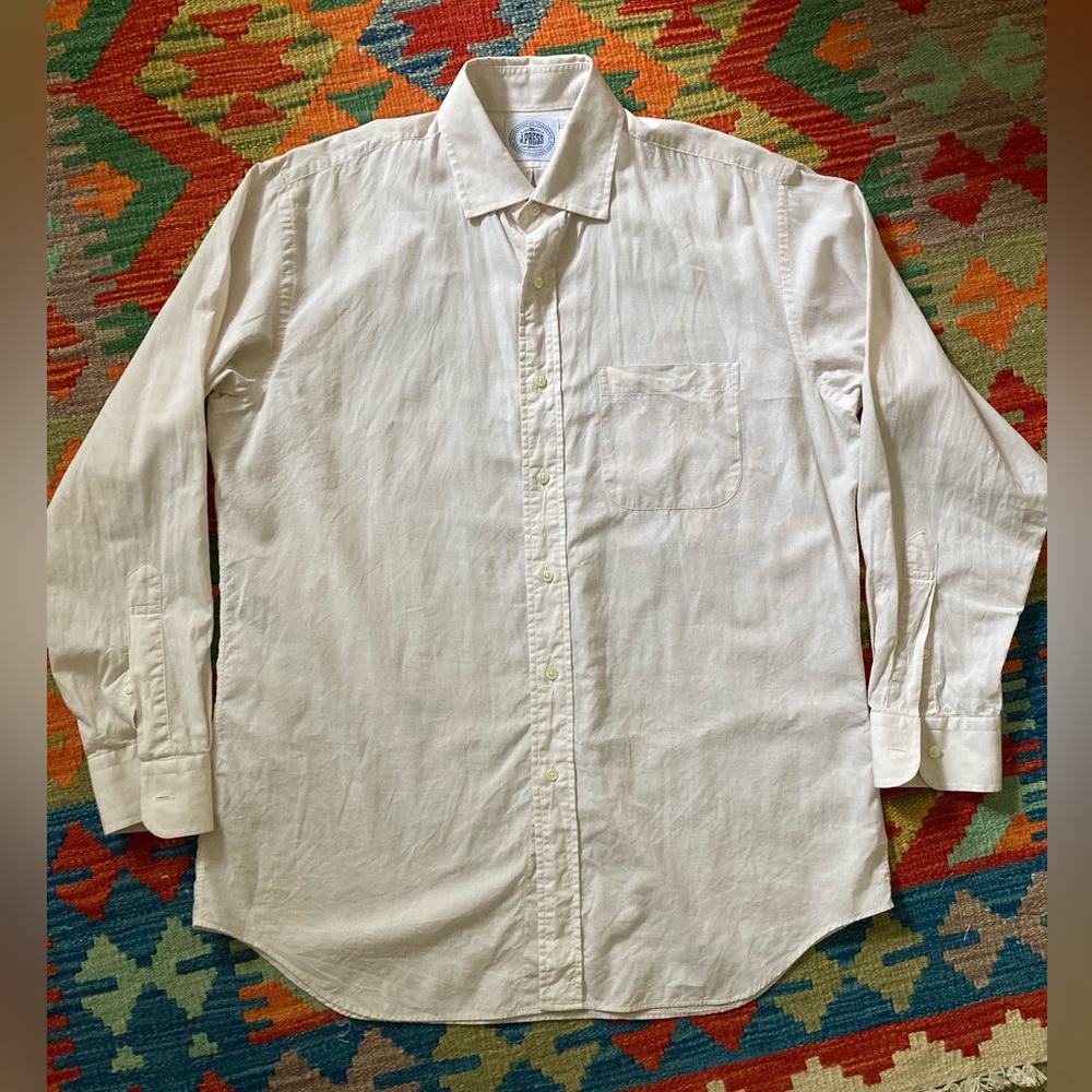 SOLD J. Press Off White Linen Shirt | Medium